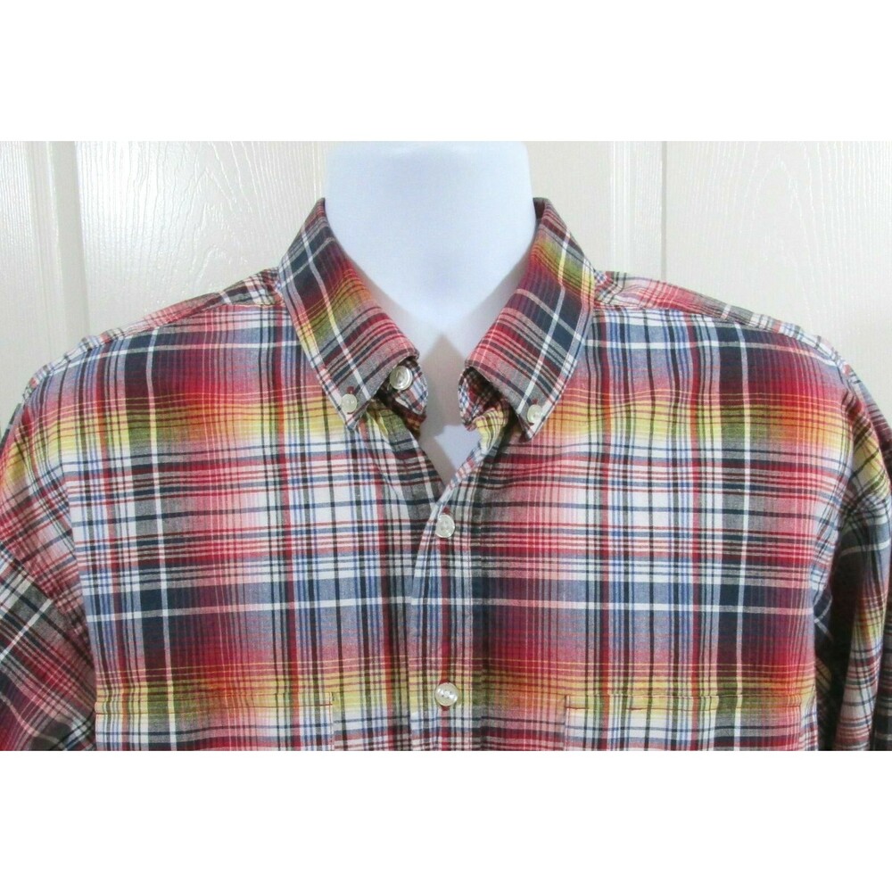 Panhandle Slim Men's Western Shirt Heavy Cotton Size Large L/S Plaid Rancher